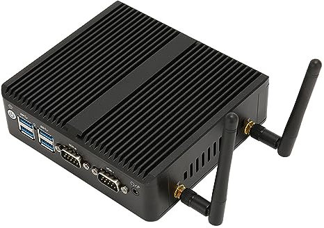 Mini-PC, Mini PC Industrial Sin Ventilador, Soporte 4K J4125 100-240V DDR4 8G CPU, Prevención de polvo para equipos industriales (CPU J4125+DDR4 8G+SSD 256G enchufe de la UE)