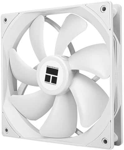 Thermalright TL-C14CW Ventilateur PWM CPU Haute Performance Ventilateur de Boîtier Ventilateur de CPU PC 1500 tr/min Compatible avec Bureau (140mm, Blanc)
