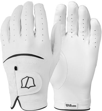 WILSON Staff Model Golfhandschuh für Herren, rechte Hand, Weiß/Schwarz, Größe XL