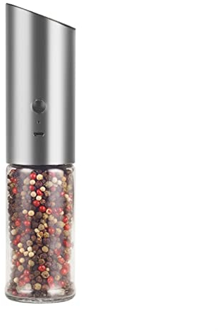 Spice Grinder Electric Stainless Steel Salt and Pepper Grinder USB Rechargeable Chili Mill Adjustable Thickness Automatic Spice Seasoning Bottle Salt and Pepper Shakers