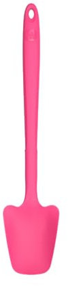 Kochblume Restelöffel M | Flexibles Silikon & Edelstahl | 25cm | BPA-frei, Hitzebeständig bis 260°C, Spülmaschinenfest | Ideal für Nutella, Marmelade, Babygerecht | Farbe: Pink