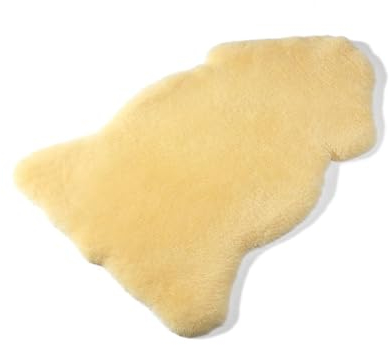 LANABEST Extra großes Schaffell XXL. Echtes Merino Lammfell Premium-Qualität. Schadstoffarm, waschbar. Sehr gut als Baby Lammfell, Sitzfell, Bettauflage. Ca.100 cm