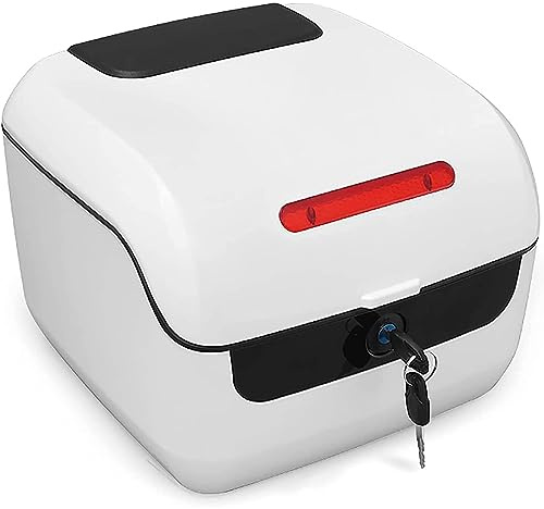 BESTXH Motorrad-Topcase, HelmgepäCk Topcase Zur Aufbewahrung, Versiegelt Und Wasserdicht Doppelschichtiger Schutz Heckkoffer, Wasserdichtes MopedgepäCk,Weiß