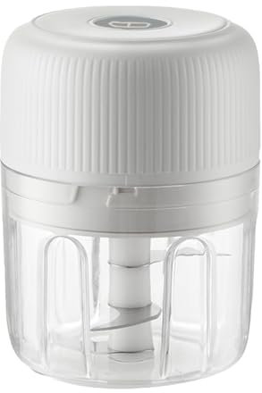 Electric Garlic Chopper, Portable Veggie Chopper,Garlic Grinder Masher Onion Chopper, Cordless Food Processor for Ginger, Chili, Fruit, Meat,etc(white 250ml)