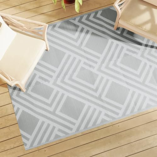 Haus und Garten, Rasen und Garten, Outdoor-Wohndecken, Outdoor-Teppich, grau, 140 x 200 cm, PP