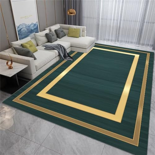 RUGMRZ Teppich Reinigung Flickenteppich Waschbar Tapis Vert Salon Décoration Ligne Minimaliste Personnalisable Fußbodenheizung Geeignet Klein 60X90CM
