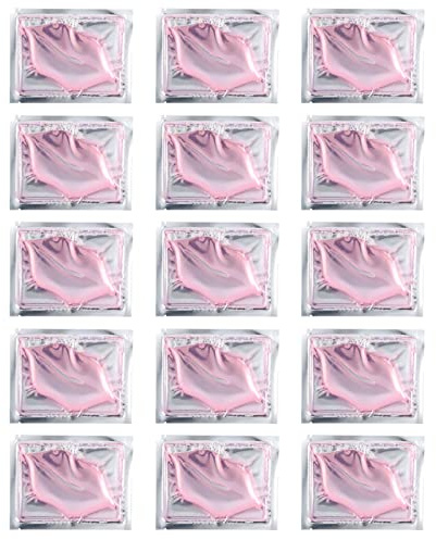 Lot de 15 masques à lèvres - Masque à lèvres - Masque à lèvres - Masque à lèvres en cristal de collagène - Pour soin des lèvres - Hydratant - Pour les lèvres - Pour les fissures sèches