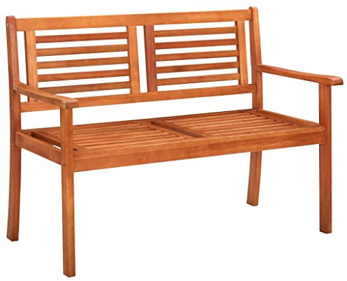 XINCXIN Gartenbank, loungesofa Outdoor sitzbank Balkon Outdoor Bank Garten gartenbank wetterfest Geeignet für Yard Garden Porch Balcony 2-Sitzer 120 cm Massivholz Eukalyptus