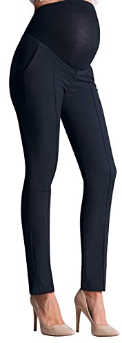 Generisch Pantalones de maternidad de mujer Ropa de carrera Pantalones de trabajo Oficina por encima del bulto Pantalones largos de ciclismo damas, marine, L