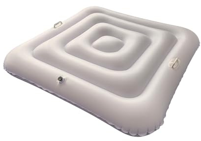 Cubiertas inflables para jacuzzis, tapa redonda/cuadrada, portátiles, resistentes al viento, con asa, práctica tapa protectora, cubierta inflable con asa