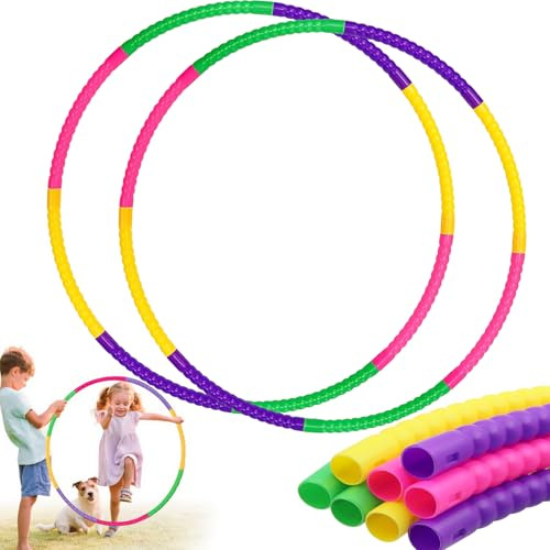 2 Set Neumáticos Hula Hoop Niños, 8 Secciones Neumáticos Hoola para Niños, Círculo De Gimnasia, De Hula Hoop, Aro De Hoola para Deportes Al Aire Libre Y Juegos Familiares