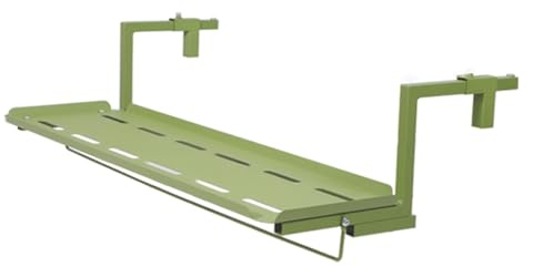 Tavolo da balcone pieghevole da parete, con ringhiera in acciaio inox, per patio, giardino, sala da pranzo e banco da lavoro salvaspazio, perfetto per piccoli spazi e uso esterno