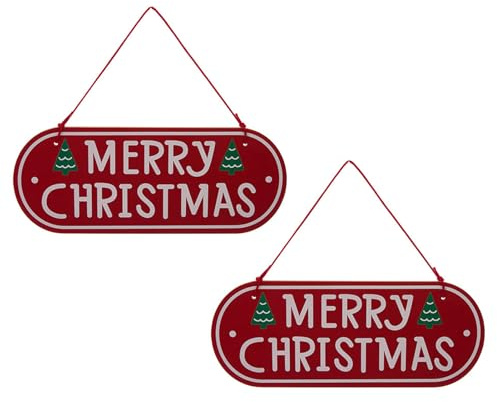 lopituwe Portaoggetti in legno a 2 ante per le feste, da appendere e esporre, comodo contenitore, colore perfetto per soggiorni, balconi, porte, Buon Natale, 30 * 12 cm