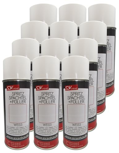 SDV Chemie Spritzspachtel & Füller Spray Weiß 12x 400ml | Autolack, Lackierer, KFZ, Auto