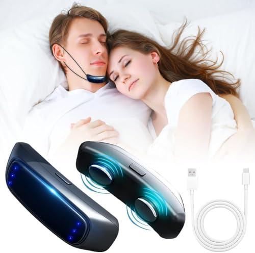 Aohcae Appareil électrique anti-ronflement, détection acoustique intelligente AI, appareil électrique pour apnée du sommeil, appareil de ronflement électrique pour améliorer la qualité du sommeil et