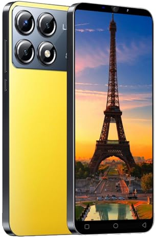 CatCalls X6Pro Handy, 5 Zoll IPS-Display, 16 GB erweiterbar auf 128 GB, Dual-SIM frei entsperrt, Dual-Kamera, WLAN/Bluetooth/Face ID billiges Telefon (Gold)