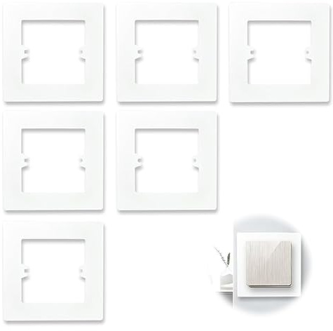 6 Pcs Light Switch Cover Single Light Switch Surround Cover Plates Wall Protector, Electrical Plug Socket Wall Cover Decorate, Electrical Plug Socket Wall Protector Spacer Plug Socket Wall Mounted