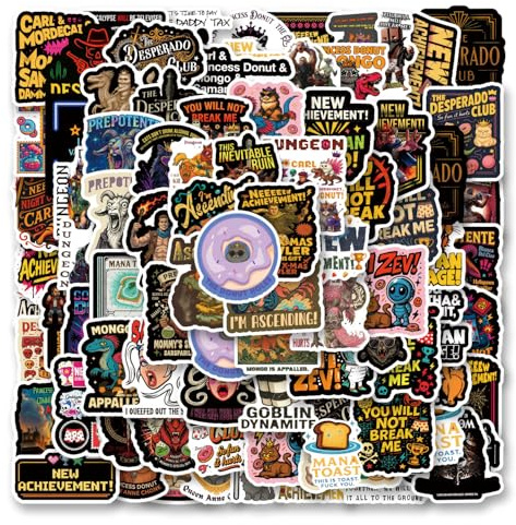 100Pcs DCC This is an Outrage Princess Donut Sticker Funny Dungeon Book Crawler Reading Carl Stickers for Kindle Waterproof Vinyl for Laptop, Water Bottle, Skateboard, Scrapbooking, Party Favors