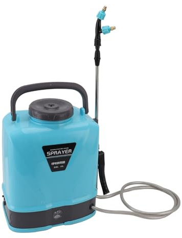ZDAGELD Pulverizador de Mochila a Batería, Pulverizador Eléctrico de Presión para Jardín con 5 Boquillas y Lanzas Dobles, Bomba de Agua de 2000 MAh para el Cuidado del (Enchufe Europeo de 10 litros)