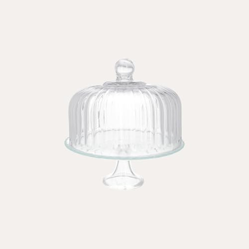 Keyhomestore | Tortiera in Vetro con Coperchio Trasparente H. 30 cm