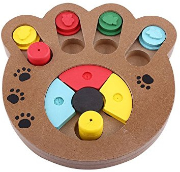 Yosoo Interaktives Spielzeug aus lebensmittelechtem Holz für Hunde und Katzen - Lernspielzeug in Pfotenform (Größe: Bauern)