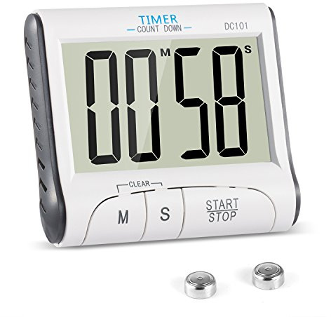 Temporizador de Cocina, YXwin Digital Temporizador Timer Cocina Magnético 24 Horas Reloj Despertador con Pantalla LCD de Gran Tamaño Retráctil Soporte