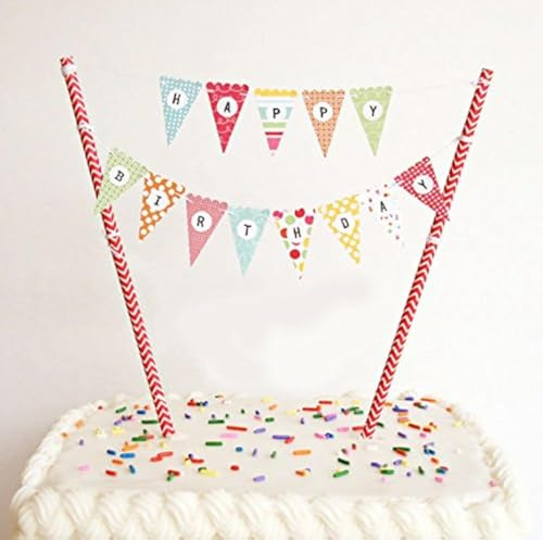 Regendeko Happy Birthday Bunt Girlande Kuchendekoration Cake Toppers Geburtstagskuchen Deko