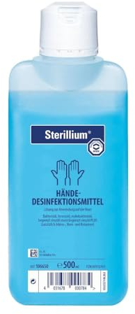 4x Sterillium 500ml Hände Desinfektionsmittel für sicheren effizienten hautverträglichen Infektionsschutz (+ Pumpe)
