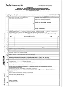 RNK Verlag Vordruck ´Ausfuhrkassenzettel´, DIN A4, SD, Sie erhalten 1 Packung, Packungsinhalt: 50 Stück