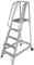7 Tread 1.7m Aluminium Warehouse Picking Steps & Handrail – Narrow Aisle Portable Safety Stair Platform Ladders – Mobile Push/Pull Safety Steps – 3.3m Working Height – Castor Wheels Easy Movement