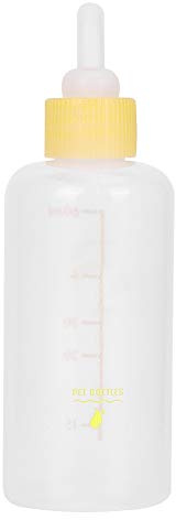 Haustier Milchflasche, 6 Stück 60ml Welpen Kätzchen Fütterungsflasche Kleine Hund Katzenmilch Pflege Kit Haustiere Welpen Stillflasche Fütterung Stillflasche Nippel Pinsel Set(Gelb)