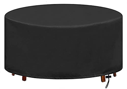 HGPFCB Garden Furniture Covers, Round Garden Table Cover Waterproof Windproof Anti-UV 420D Heavy Duty Oxford Fabric Outdoor Table Cover Patio Circular Table Cover -A-150x70cm(59×27inch)