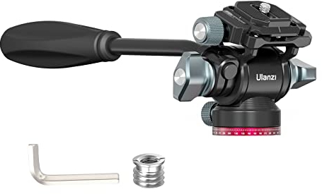 Video Fluid Head for Camera Tripod, ULANZI U-190 Mini Pan Tilt Head Panoramic Ball Head with Arca Swiss Quick Release Plate, Video Filming Equipment for Compact Camera Load up to 6.6lb/3kg