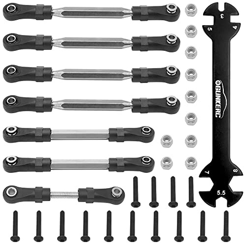 OGRC 7PCS Adjustable Turnbuckles Link with Rod Ends Set for 1/10 Traxxas Slash 4X4/Traxxas Slash 2WD RC Truck Upgrade Parts