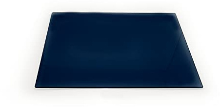 Clear Glass Chopping Board with Midnight Blue Print - Size 30cm x 20cm - Non Slip Glass Worktop Savers for Kitchen - Great Worktop Protector for Any Food prep