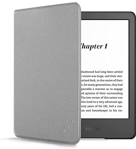 Forefront Cases Fodral för Amazon Kindle (16 GB) 6-tums (11:e Generationen, utkommen 2024 och 2022) - Tunn, Lätt, Skydds-Fodral för Kindle 6 mid Automatisk Sömn/Väckning funktion (Skal) - Grå