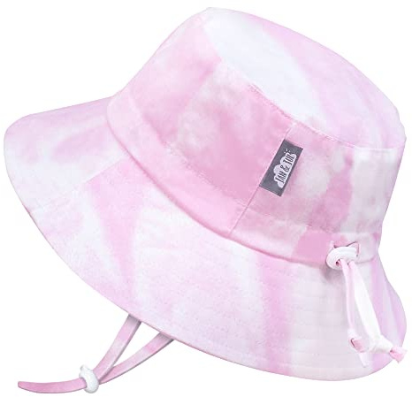 Jan & Jul Baby småbarn justerbar solhatt UPF 50+ bomullshink, Rosa batikfärg, 6-24 Months