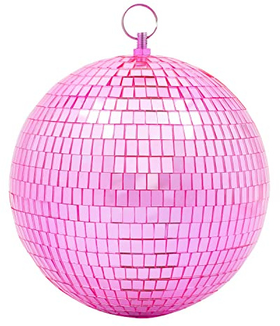 Mirror Disco Ball Decor with Hanging Ring 8 Large Pink Disco Ball Ornament for Disco Party Decorations,70s Theme Party, DJ, Wedding, Birthday,Christmas