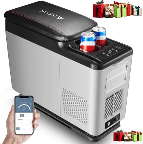 AAOBOSI Glaciere a Compression 15L, Glaciere électrique de Voiture -15°C à 20°C, 12/24V Réfrigérateur de Voiture Portable congélateur et réfrigérateur pour Voiture, Camion, Camping et Voyage
