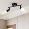 Dougelec Plafonnier Spot Plafond 2 Spots LED Orientable GU10 Éclairage de Plafond Plafonnier Luminaire Spot Applique Muraux Moderne Intérieur pour Cuisine Salon Chambre 230V, Noir Sans Ampoule