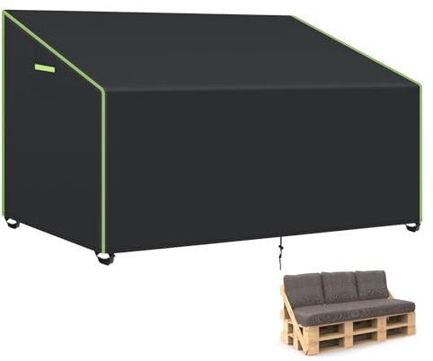 GARPROVM Housse de canapé de jardin, d'extérieur en palettes, résistante à l'hiver, pour meubles en palettes, banc en palettes, tissu Oxford 420D, imperméable, pour banc de jardin, 130 x 95 x 80 cm