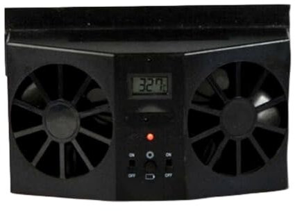 Solar Power Car Fans That Blow Cold Air, Portable Battery Powered Rechargeable Exhaust Fan, Dual Head Cool Fan Cooler Ventilation/228 (Color : Black, Size : 2 FAN)