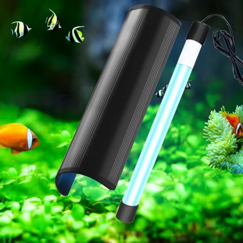 Silkwish 5w Aquarium UV Sterilisator Licht mit Timer, UV-Tauchleuchte, UV-Sterilisator, Haus und Küche, für Wasser Aquarien, Gartenteich (18cm Länge)