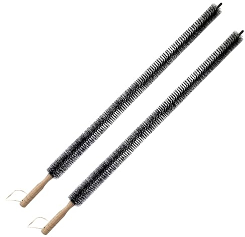 UPTALY 2-teiliges extra langes Nylonbürsten-Set (75 cm), Holzgriff, biegbar, Reinigungsbürste für Badezimmer, Küche, Trockner, Fusselentferner, Bürste für Heizkörper, Trockner, Entlüftung, Badewanne,