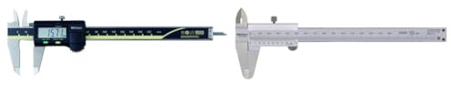 MITUTOYO Digital Messschieber ohne Datenausgang DIN 862, Tiefenmaß flach 0-150 mm, 1 Stück,500-181-30 & 530-122 Präzisionssattel mit Feststellschraube DIN 862, Messbereich 0-150mm
