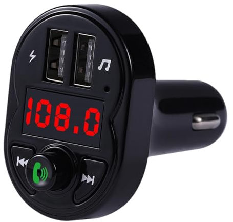 Trasmettitore Radio Per Auto, Caricabatteria Per Auto A Doppia Porta | Trasmettitore Fm Portatile 12-24 V Per Auto - Plug-in Con Display LED, Chiamate In Vivavoce, Ricevitore Radio Wireless Per