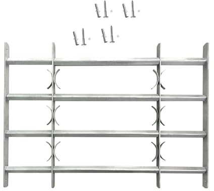 CLALER Fenstergitter mit Schrauben, 600x500-650 mm, Ausziehbar Einbruchschutz, Verzinkter Stahl