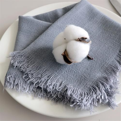 Ueiwffzo Stoffservietten, 4er Pack Servietten 45 x 45 cm, Tischdekoration Servietten Hochzeit Geburtstag, Baumwolle und Leinen Servietten Wiederverwendbare Feiern Abendessen Cafe Restaurant (Grau)