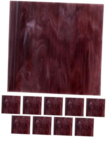 OSALADI Carreaux Mosaïque en Verre Pourpre Motifs Uniques, Transmission Lumineuse Lot de 10 pour Artisanat et Projets DIY Créatifs