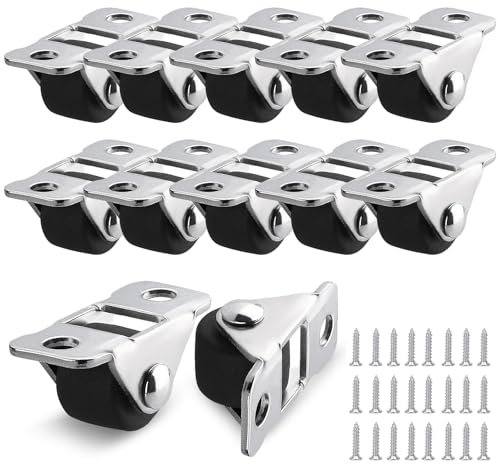 12 Stück Möbelrollen Klein, 1.2 cm Laufrollen Bockrollen mit Stahloberplatte Rollen für Möbel Keine Spuren Leise Gummirollen für Flightcases Werkzeugkisten Möbel Tisch Kabinett